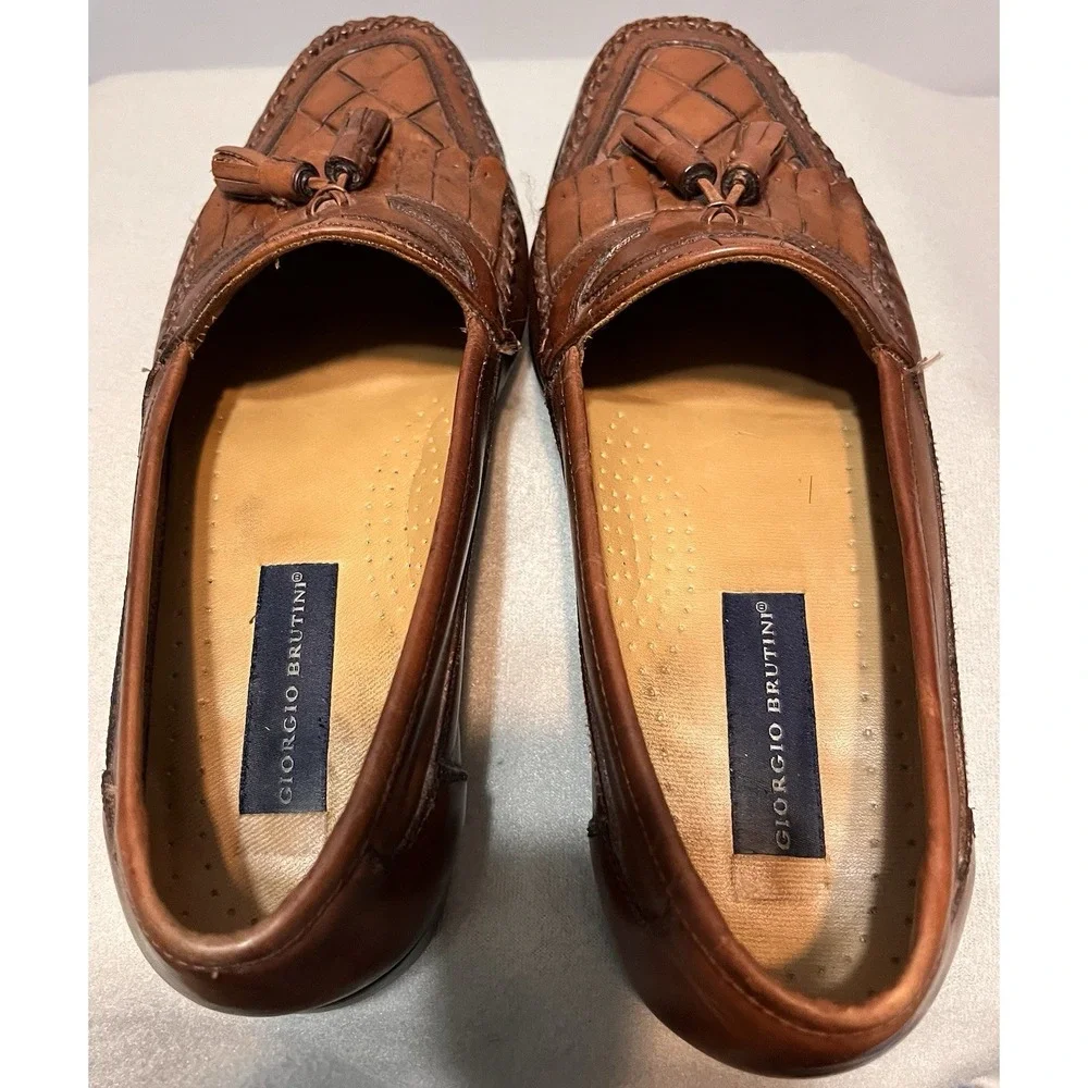 Giorgio Brutini Brown Leather Tassel Loafers